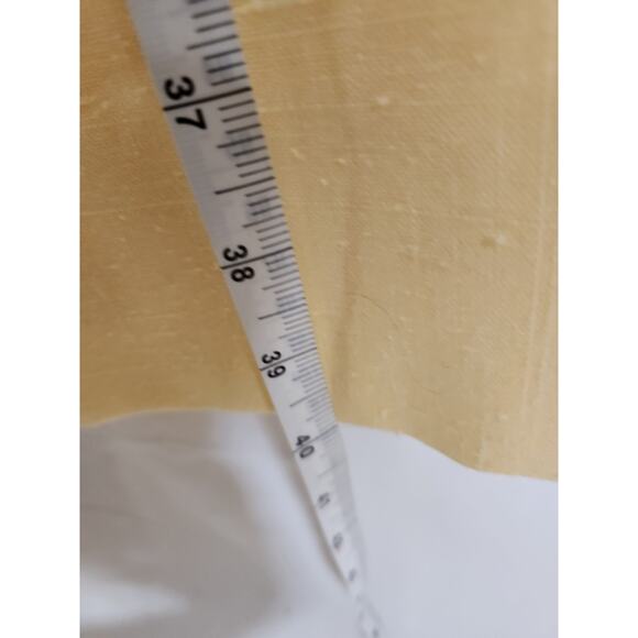 Vintage 80s Small $75 Butter Yellow Union Made Pleated Button Front Sheath Dress - Picture 6 of 8